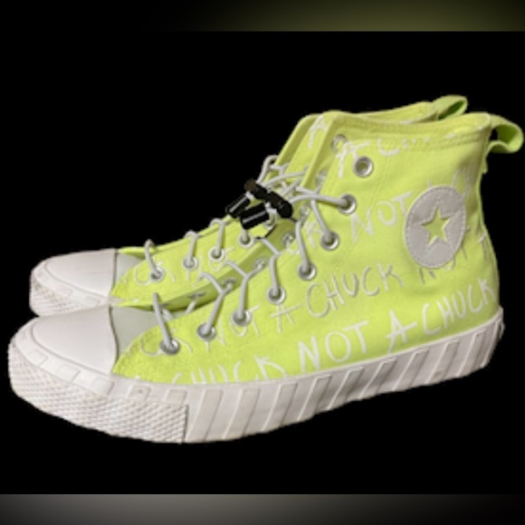 Converse Shoes Not A Chuck All Star High Top Neon  Yellow Men 10 / Women 12 - Picture 6 of 11